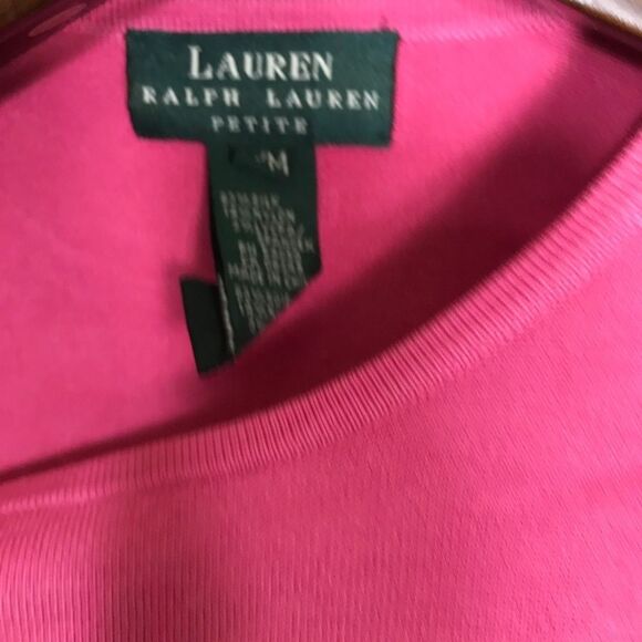 Lauren Ralph Lauren Women's Pink Cotton Blend Tank Top, Size PM - Picture 5 of 6